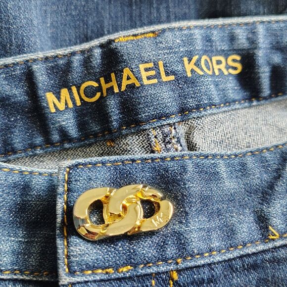MICHAEL KORS Zipper Cropped Ankle Sz 10 Women's Mid Rise Stretch Jeans - Picture 5 of 6